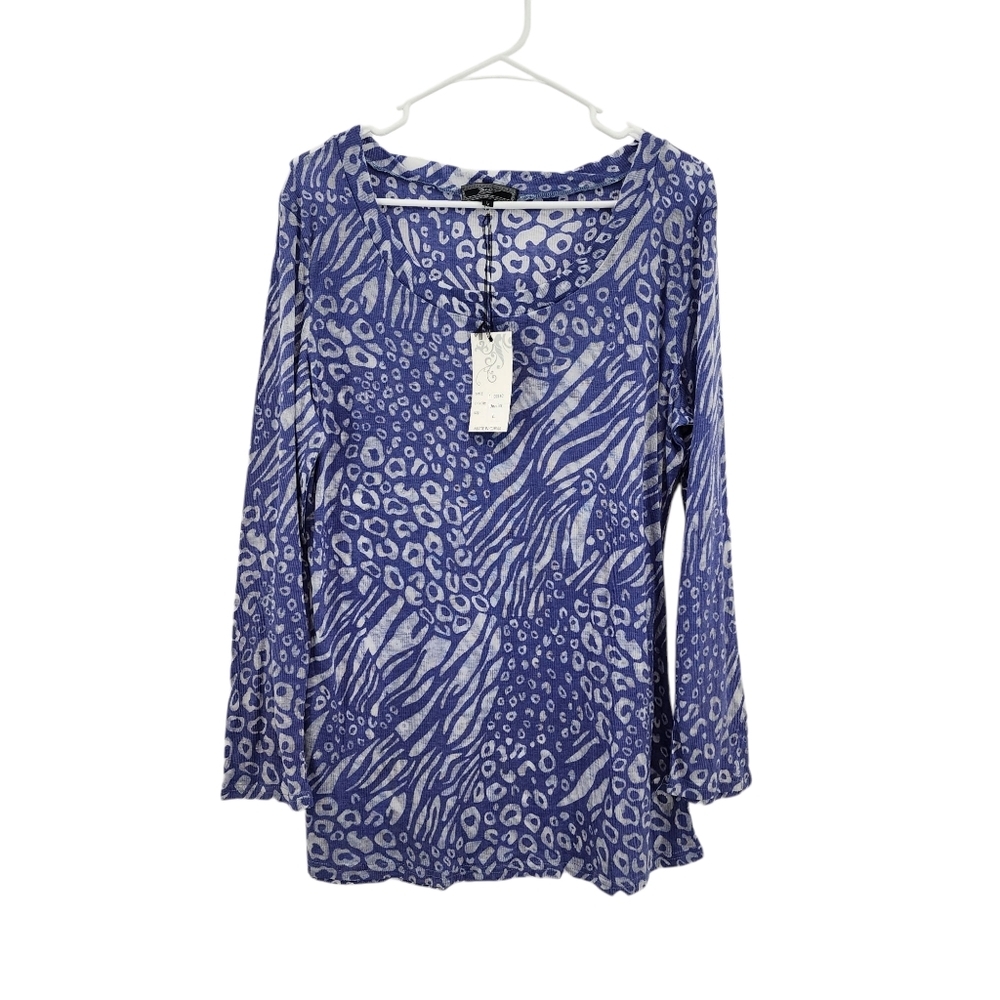 Zashi Women's Cotton Poly Long Sleeves Y2K Fitted Tunic Top - L